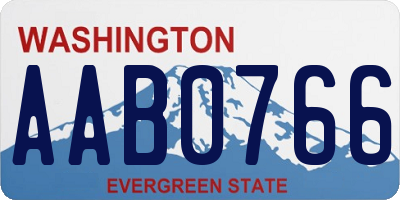 WA license plate AAB0766