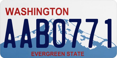 WA license plate AAB0771
