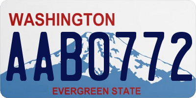 WA license plate AAB0772