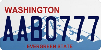 WA license plate AAB0777
