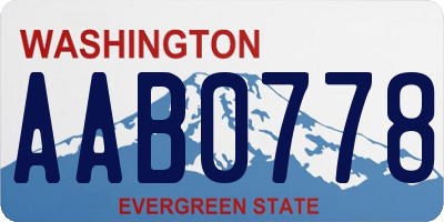 WA license plate AAB0778