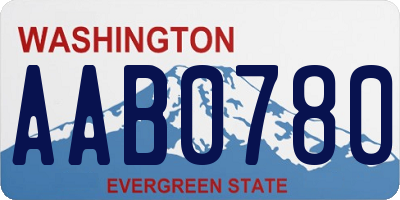 WA license plate AAB0780