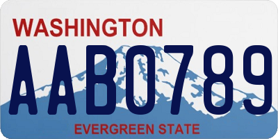 WA license plate AAB0789