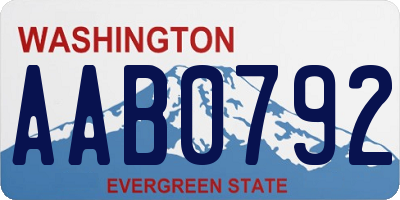 WA license plate AAB0792