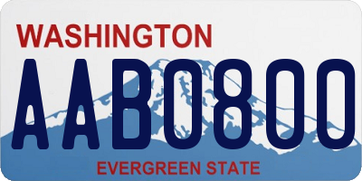 WA license plate AAB0800