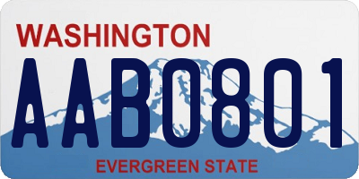 WA license plate AAB0801