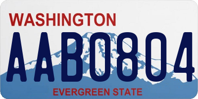 WA license plate AAB0804