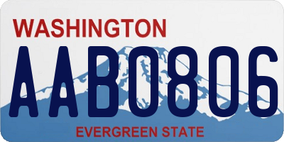 WA license plate AAB0806