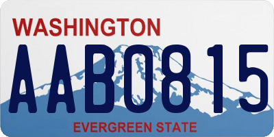 WA license plate AAB0815