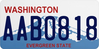WA license plate AAB0818