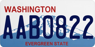 WA license plate AAB0822