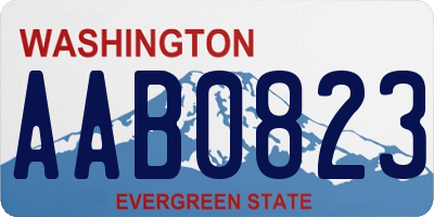 WA license plate AAB0823