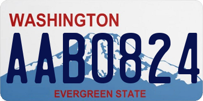 WA license plate AAB0824