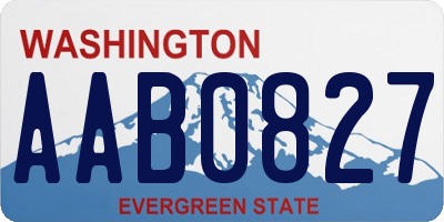 WA license plate AAB0827