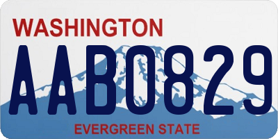 WA license plate AAB0829