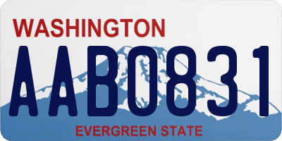 WA license plate AAB0831