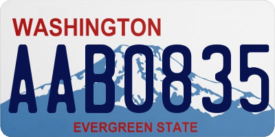 WA license plate AAB0835