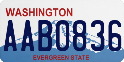 WA license plate AAB0836