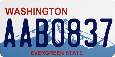 WA license plate AAB0837