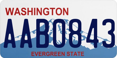WA license plate AAB0843