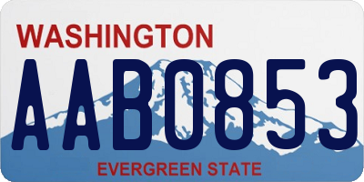 WA license plate AAB0853