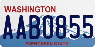 WA license plate AAB0855