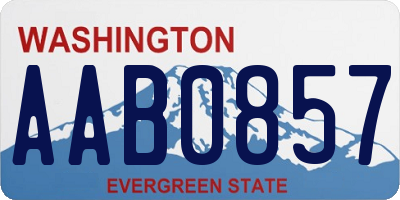 WA license plate AAB0857