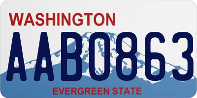 WA license plate AAB0863