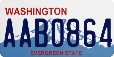 WA license plate AAB0864