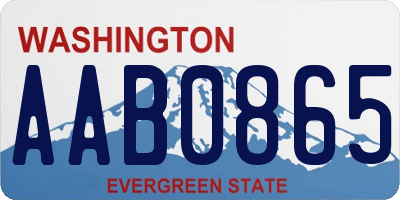 WA license plate AAB0865