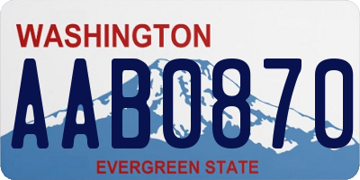 WA license plate AAB0870