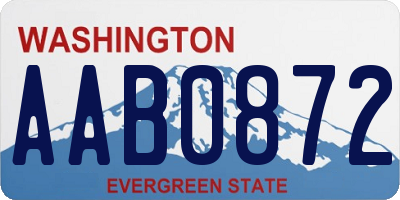 WA license plate AAB0872