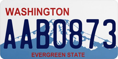 WA license plate AAB0873