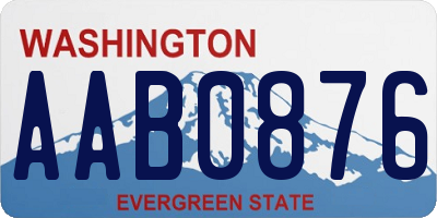 WA license plate AAB0876