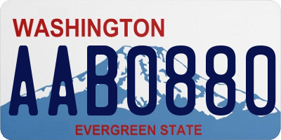 WA license plate AAB0880