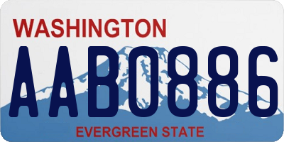WA license plate AAB0886