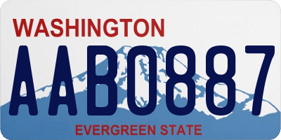 WA license plate AAB0887
