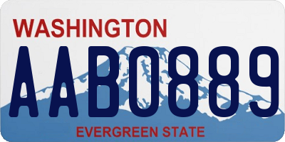 WA license plate AAB0889