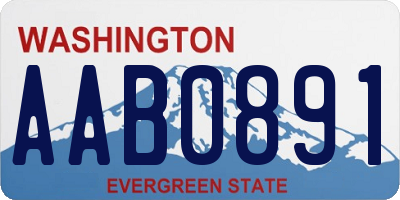 WA license plate AAB0891