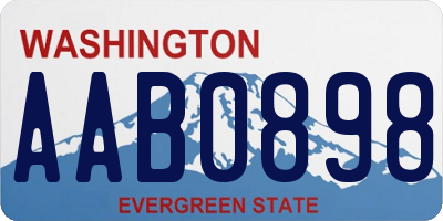 WA license plate AAB0898