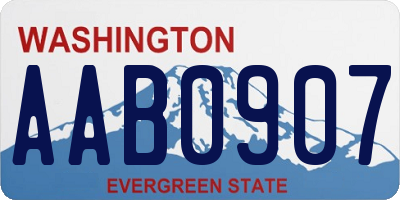 WA license plate AAB0907