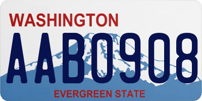 WA license plate AAB0908