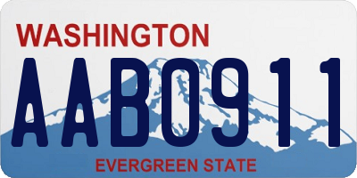 WA license plate AAB0911