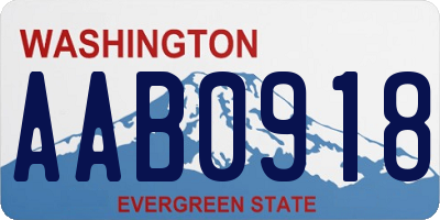 WA license plate AAB0918