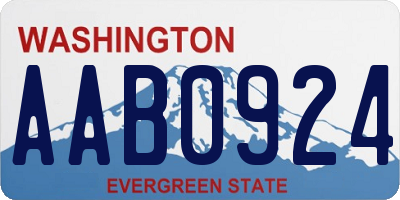WA license plate AAB0924