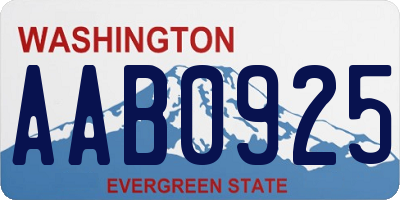 WA license plate AAB0925