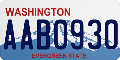 WA license plate AAB0930
