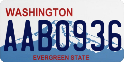 WA license plate AAB0936