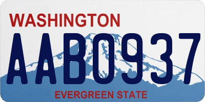 WA license plate AAB0937