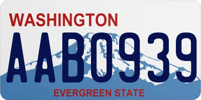 WA license plate AAB0939